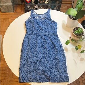 J. Crew Elegant Blue Lace Dress